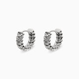 Diamond Braided Mini Hoops in 18K