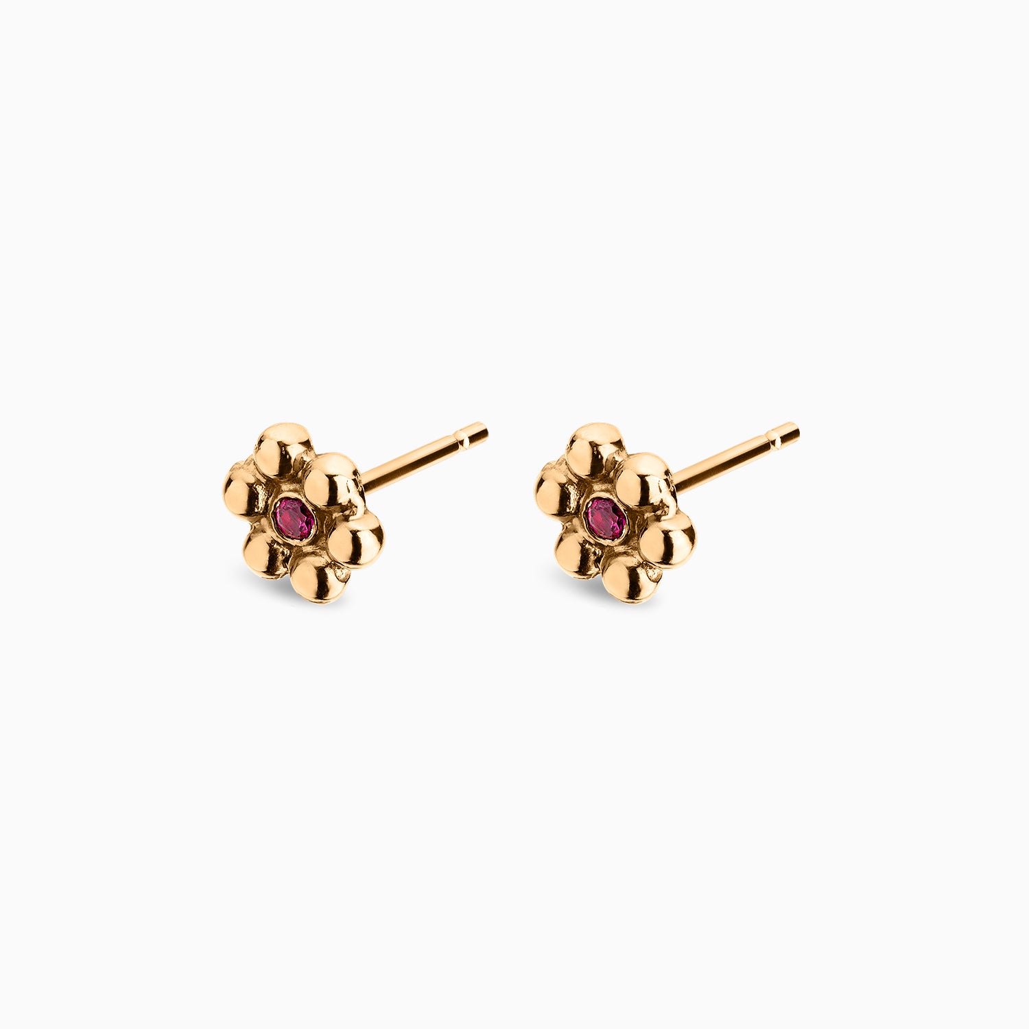 Blossom Ruby Stud Earrings in 18K