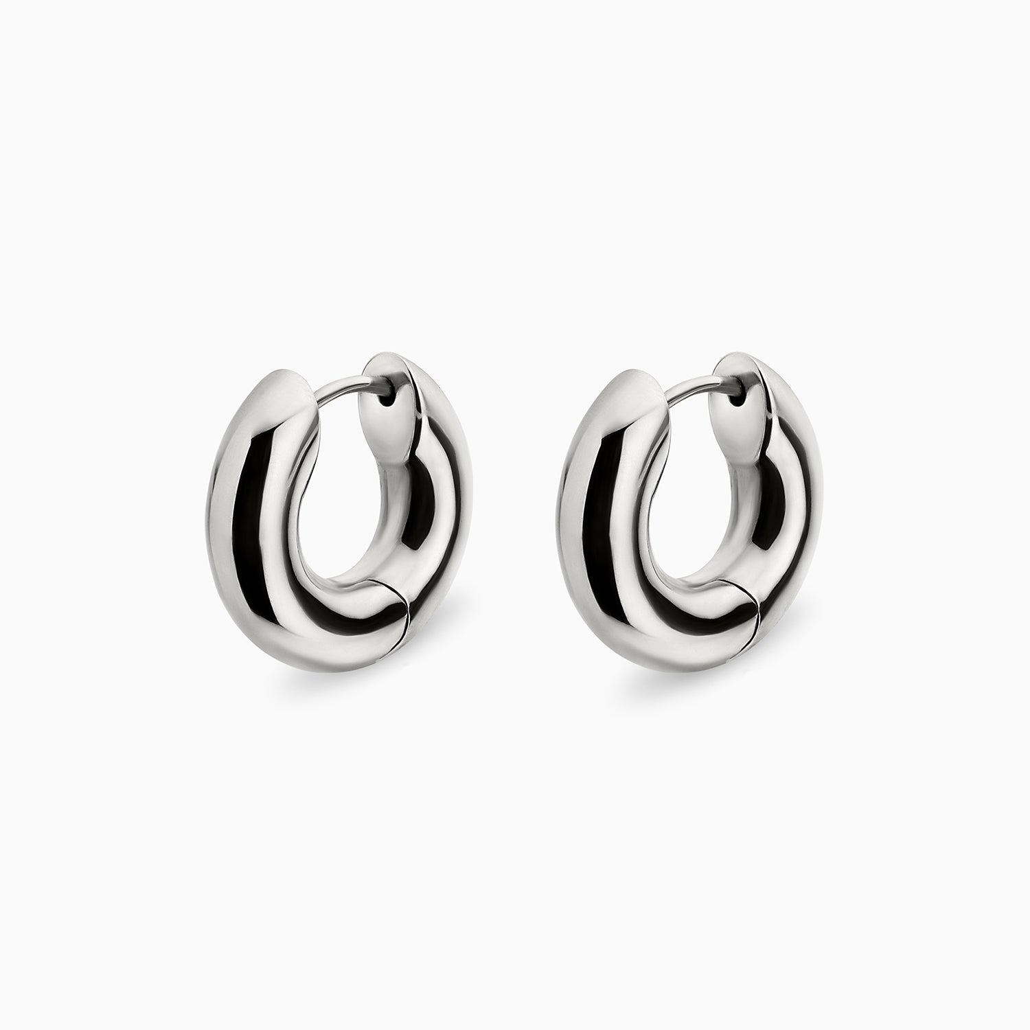 E.M. Large Hoops in Sterling