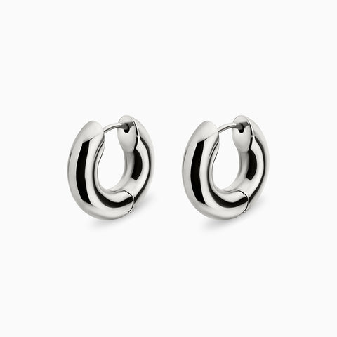 E.M. Large Hoops in Sterling