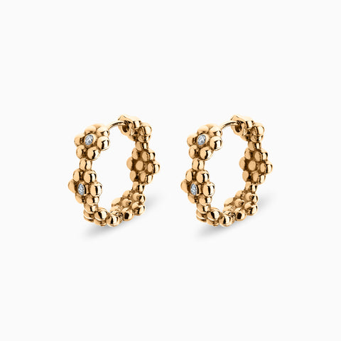Blossom Diamond Hoops in 18K