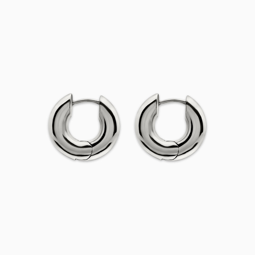 E.M. Large Hoops in Sterling