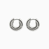 E.M. Large Hoops in Sterling