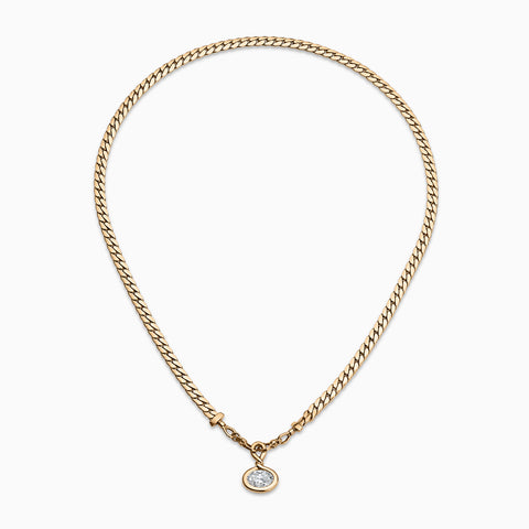 Token Oval Diamond Cage Necklace