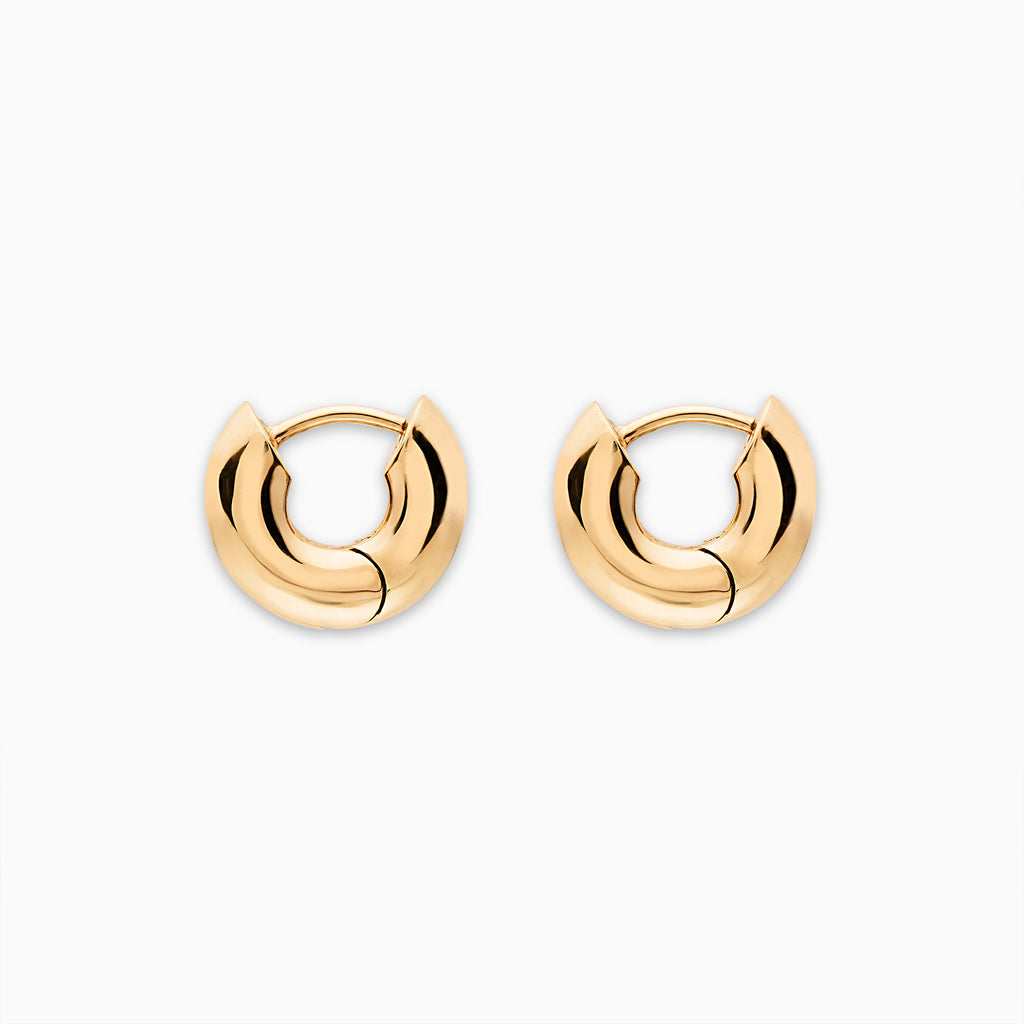 Diamond Channel Hoop in 18K