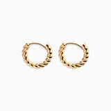 Braided Mini Hoops in 18K