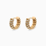 Diamond Braided Mini Hoops in 18K