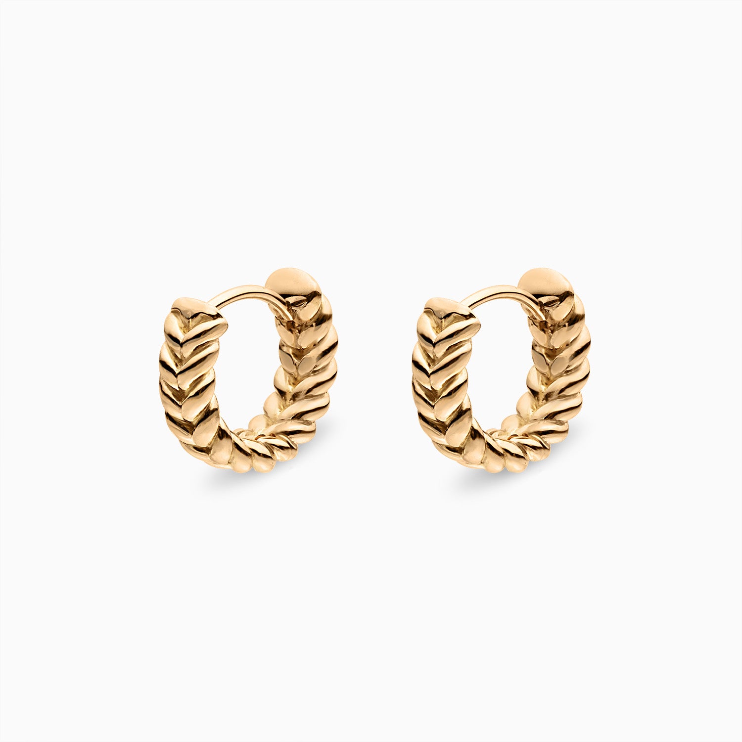 Braided Mini Hoops in 18K