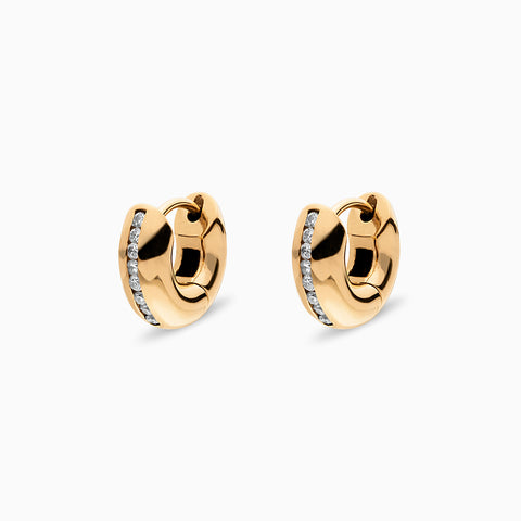 Diamond Channel Hoop in 18K