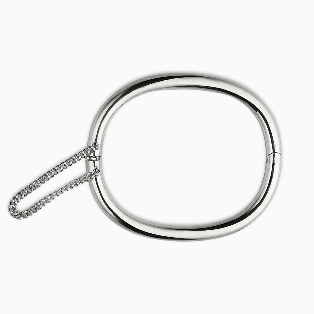 Cascade Oval Hinge Bangle in Sterling