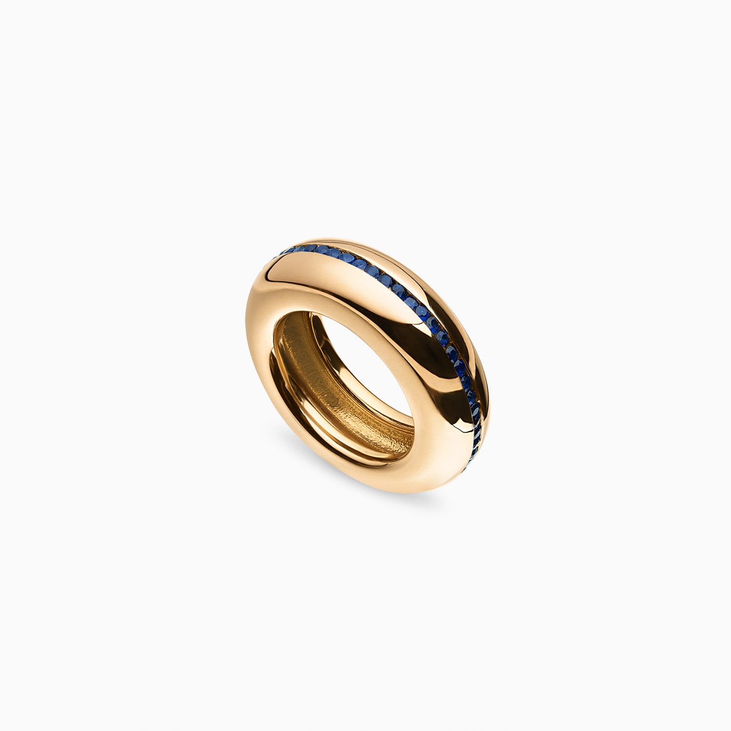E.M. Deep Blue Sapphire Channel Ring
