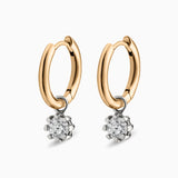 .50ct Diamond + White Gold Relic Drop Hoops