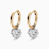 2.0ct Diamond Heart Drop Hoops