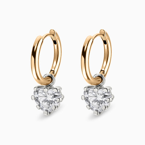 2.0ct Diamond Heart Drop Hoops