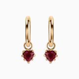 1.0ct Ruby Heart Drop Hoops