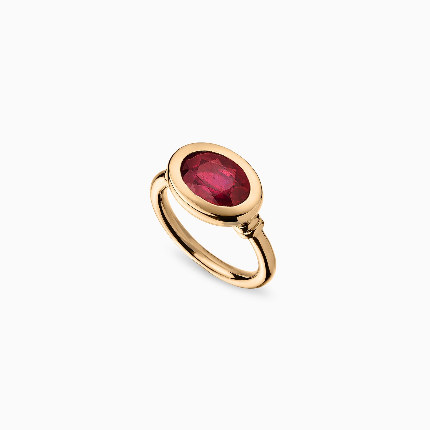 Token Faceted Ruby Ring