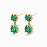 Emerald Relic Dual Drop Earrings
