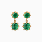 Emerald Relic Dual Drop Earrings