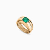 Relic Emerald + Diamond Channel Ring Size 5.25 - In Stock