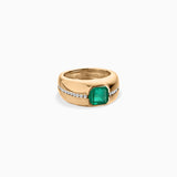 Relic Emerald + Diamond Channel Ring Size 5.25 - In Stock