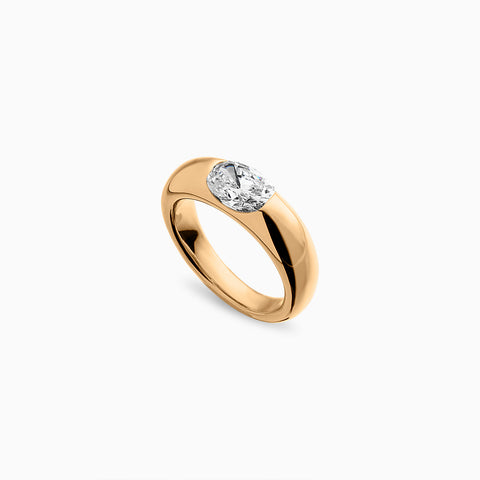 Meuchner Celestial Oval Cut Diamond Ring in 18K