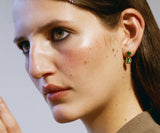 Emerald Relic Dual Drop Earrings