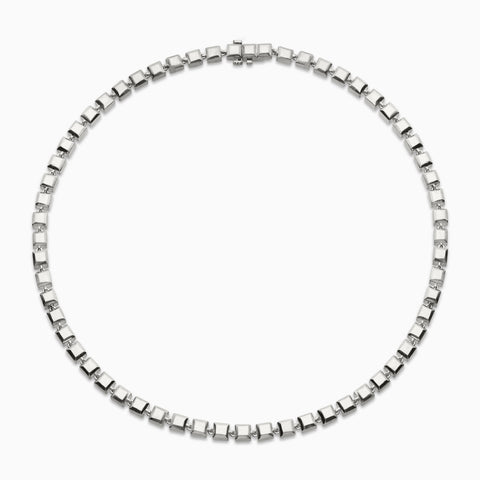 Simulated Stone Chainlink Necklace