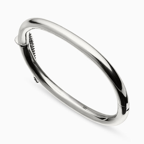 Cascade Oval Hinge Bangle in Sterling