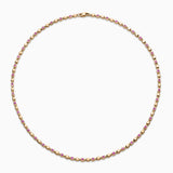 Ruby Simulated Stone Chainlink Necklace